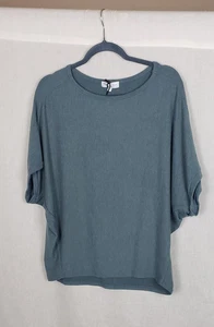 Michael Stars Verna Dolman Sleeve Knit Top L Slate Gray Casual Work Minimalist - Picture 1 of 9