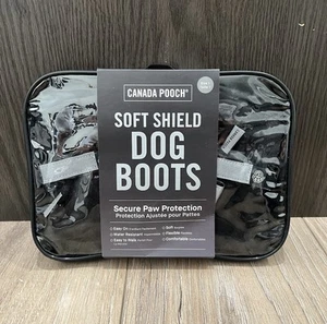 Canada Pooch Soft Shield Dog Boots Booties (4) - Black - Size 1 - Picture 1 of 2