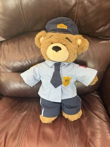Oso de peluche BABW Build a Bear oficial de policía policía peluche oso marrón muñeca con traje - Imagen 1 de 5