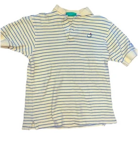 The Masters Boys Golf Polo Yellow Stripes Size S 8/10 Short Sleeves - Picture 1 of 4