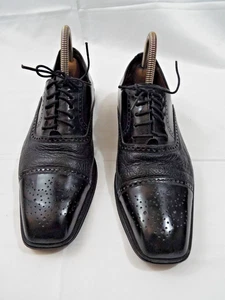 Scarpe eleganti Oxford Mezlan Andrew da uomo 8,5 M 887 in pelle nera -made in Spain - Foto 1 di 10