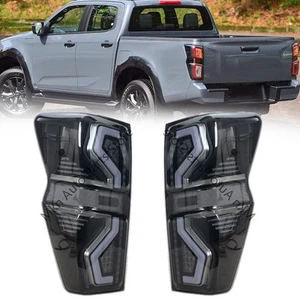 2Pcs For Isuzu D-Max DMax 2019-2024 LED Rear Tail Light Smoke Black Sequential - Picture 1 of 19