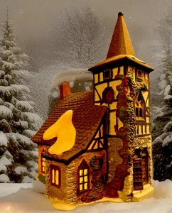 Dept 56 Dickens Village "The Old Michael Church" #5562-0 con luce e scatola - Foto 1 di 10