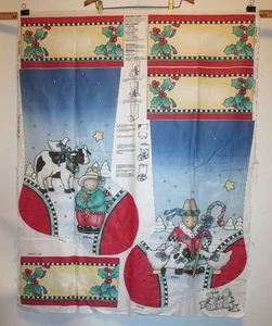 Vintage Daisy Kingdom Christmas Stocking Cut & Sew Fabric Panel Nina Noel Bunny - Picture 1 of 3
