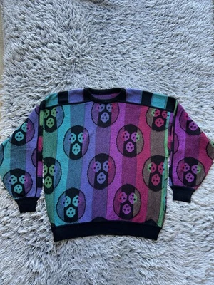 St Croix Sweater Men Medium 8ball Multicolor Vintage 80s Geometric Knit Colorful - Image 1 of 4