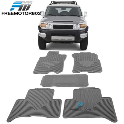Alfombrillas de látex grises para Toyota FJ Cruiser 07-14 forro de alfombras de auto para todas las estaciones Foto 1 de 4