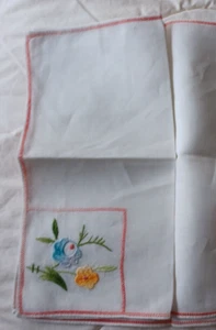 4 Frühling Blumen Blatt Farbdruck Polyester Quadrat Servietten 10 1/2" x 11" Vintage - Bild 1 von 6