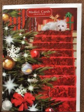 GRANDMA CHRISTMAS CARD, Waiting For Santa By Richard MacNeil, Westie Dog Medici