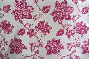 Kitty Fabric Fushia Gold Curtain Blin Upholstery Silky (9.75 Metres) - Picture 1 of 3