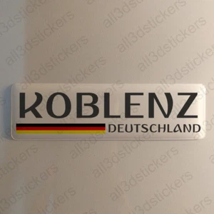 Koblenz Germany Sticker 4.70x1.18" Domed Resin 3D Flag Stickers Decal Vinyl - Picture 1 of 1