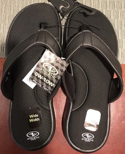 athletic works women's wide width memory foam thong sandal