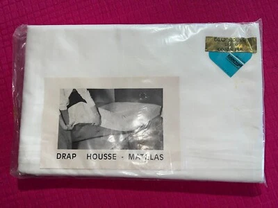 Drap housse en pur coton made in France Blangil matelas 120 cm x 190 cm réf D377 - Photo 1/3