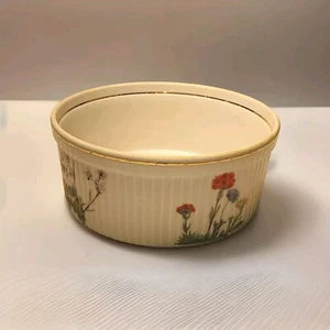 L. Lourioux Le Faune Souffle Fireproof Porcelain Wildflower Ramekin 6” Casserole - Picture 1 of 3