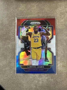 2021-22 Panini Prizm LeBron James Red White Blue Prizm #91 Los Angeles Lakers - Picture 1 of 2