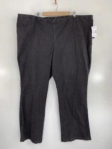 ESSENTIALS Womens Plus Size 30/32W Black Elastic Waist Stretch Pull On Pants NWT - Picture 1 of 5