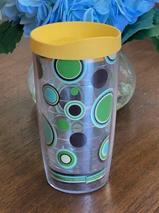 Taza Tervis Tumbler Fiesta 16 oz verde aguamarina marrón círculos puntos envolvente - Imagen 1 de 1