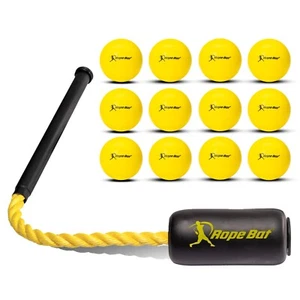 The Rope Bat - Baseball / Softball Swing Trainer w/ 12 Training Balls & Tote Bag - Picture 1 of 5