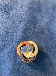 Vintage Italian Foppolo,M.Bello enamelled Skiing badge pin - Picture 1 of 5