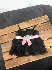 Build a Bear Hello Kitty Dress Sanrio Tull Bling Black Dress With Pink Ribbon - Picture 1 of 4