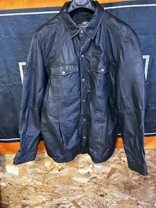 Harley Davidson Distressed Leather Jacket Size Large - Picture 1 of 7