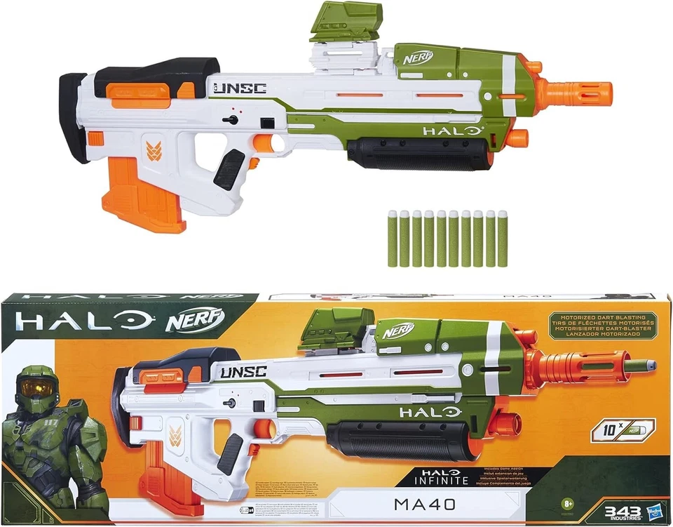 ⭐NEW⭐ 2020 Hasbro NERF Halo MA40 Motorized Dart Blaster with Game Add On/Code - Image 1 of 4