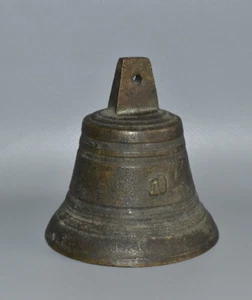Campanello antico campanello ottone massiccio 8 cm vecchio scomparto #AA3 - Foto 1 di 5