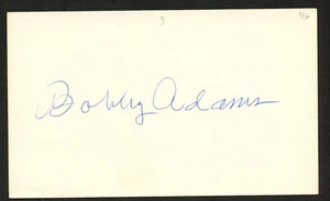 Bobby Adams d.1997 signed autograph auto 3x5 index card Baseball Player 9000 - Picture 1 of 1