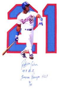 RUBEN SIERRA HAND SIGNED LIMITED EDITION TEXAS RANGERS MULTI STAT JERSEY JSA COA - Picture 1 of 4
