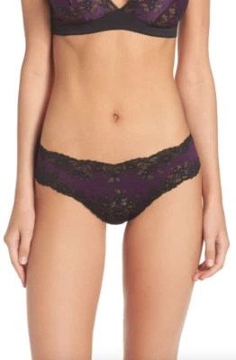 Tanga para mujer Cosabella L59905 negro/púrpura Italia tiro bajo talla 0 Foto 1 de 3