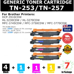 7 Generic Toner TN-253 TN-257 For Brother HL-3270CDW DCP-3510CDW MFC-3750CDW - Picture 1 of 5