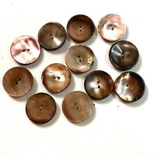 Natural mother of pearl shell abalone concave sew-through .5” buttons 12 matched