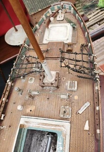 Large Antique Schooner Pond Yacht For Restoration - Foto 1 di 15