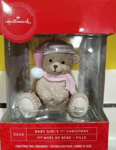 Hallmark 2019 Baby Mädchen 1. erster Weihnachtsbär Ornament - Bild 1 von 1