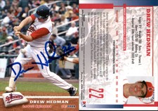 Drew Hedman Signed 2009 Grandstand Lowell Spinners #NNO Card Auto AU