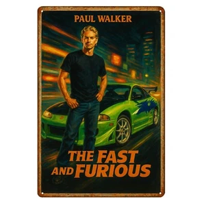 The Fast and the Furious Mitsubishi Eclipse Movie Metal Poster Sign-Size:20x30cm - Picture 1 of 4