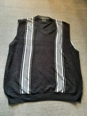 Greg Norman Pullover Sweater Mens 50" Chest Black Sleeveless - Image 1 of 4