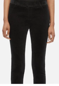 EILEEN FISHER BLACK LEGGINGS PANTS XXS ORGANIC COTTON TENCEL STRETCH CORDUROY - Picture 1 of 11