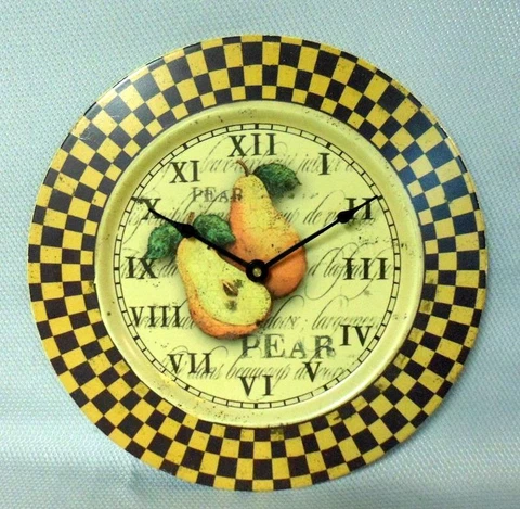 Tin Litho Courtly Check Country Farm Chic Wall Clock Cover