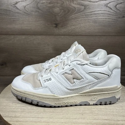 New Balance 550 White Timberwolf Gray Shoes Sneakers BB550PWG Men's Size 8.5 - Image 1 of 4