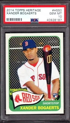 2014 TOPPS HERITAGE #H550 XANDER BOGAERTS  (RED SOX)  "GEM MINT" PSA-10 - Image 1 of 2