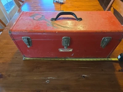 Caja de herramientas vintage Steel Craftsman 24" 65141 envío gratuito comercial rojo sin bandeja EE. UU. Foto 1 de 4