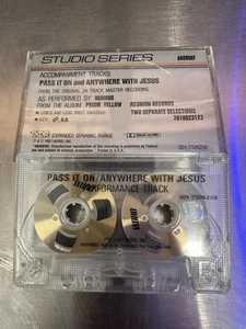 PASS IT ON & ANYWHERE WITH JESUS 1987 Cassette Performance Track Studio Series - Picture 1 of 3