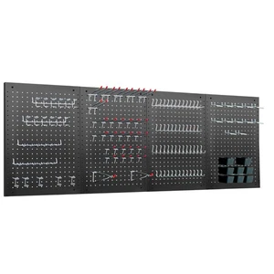 LUGO 24"X16" METALL PEGBOARD WAND ORGANIZER, 128 STCK, PG-2416-SET-SCHWARZ-SCHWARZ - Bild 1 von 5