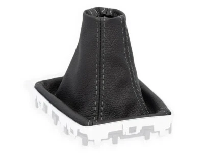 POUR CITROEN DS5 2011-2018 SOUFFLET LEVIER DE VITESSE CUIR NOIR COUTURES GRIS - Photo 1/4