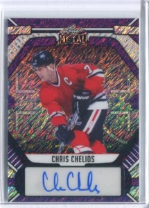 2025 Leaf Metal Legends Chris Chelios Purple Shimmer 3/7 - Picture 1 of 2
