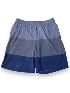 Kirkland Signature Men's Swim Short Blue Color Block Size M Stretch Fabric - Picture 1 of 10