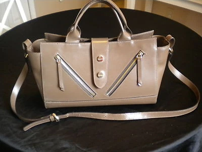 Alberta Di Canio Tan Leather Satchel Handbag Shoulder Bag Made In Italy  - Image 1 of 4