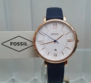 New FOSSIL Ladies Watch Blue Navy & Rose gold plated RRP£189 Gift for Her (F3 - Picture 1 of 21