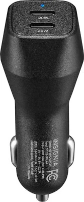 Insignia 40 W Vehicle Car Charger with 2 USB-C Ports - Black - Image 1 of 3