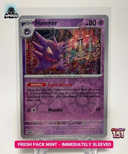 Haunter 093/165 Pokémon Holo Inverso JCC: 151 Tarjeta Pokémon COMO NUEVO ENVIADO HOY - Imagen 1 de 2